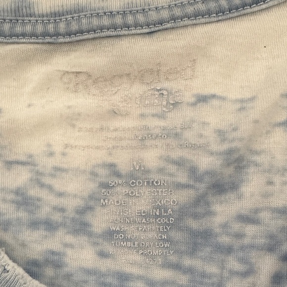 Recycled Karma Light Blue and Yellow AC/DC Tee - Picture 2 of 6